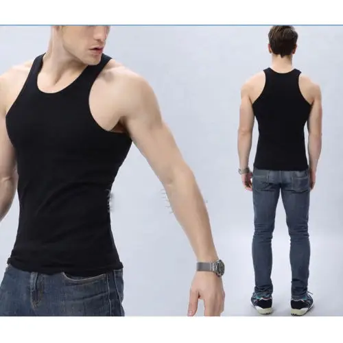 

TFABS Newest Arrivals Fashion Hot Men's Muscle Sleeveless Tee Tank Top Bodybuilding Fitness Vest Solid Casual Tanks