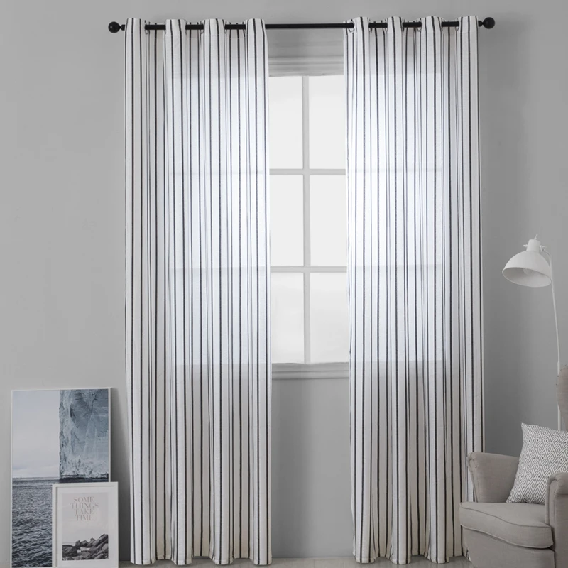 LISM полосатые прозрачные Занавески s для спальни окна гостиной кухни занавески