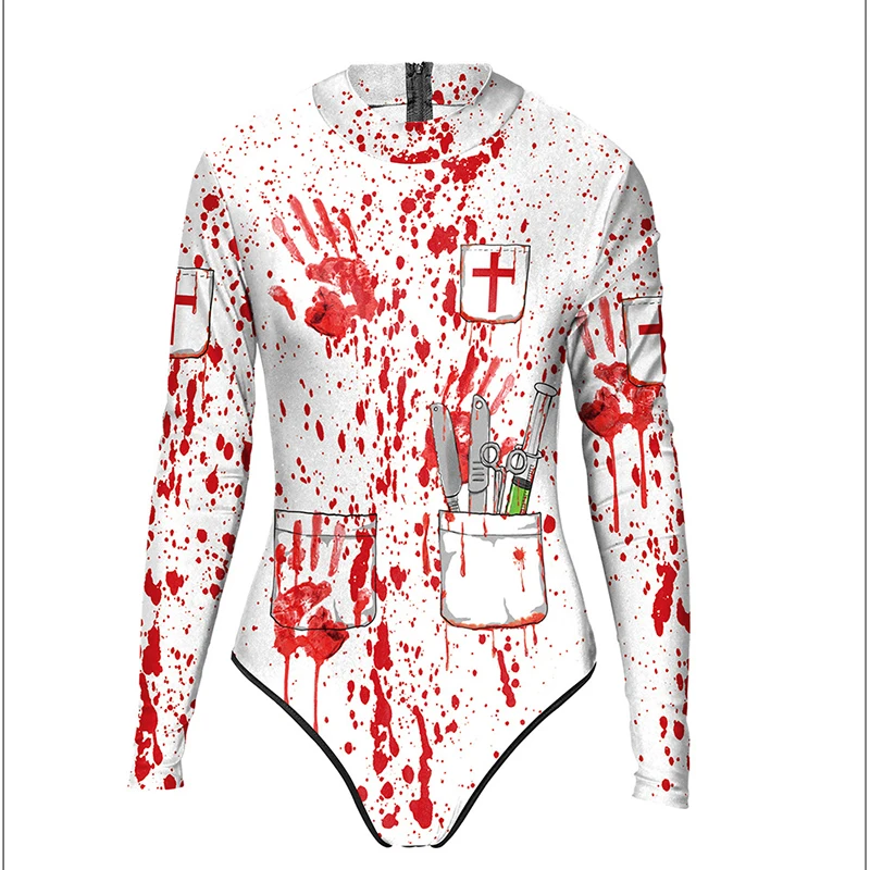 Купальный костюм с длинными рукавами купальный для женщин белый красный