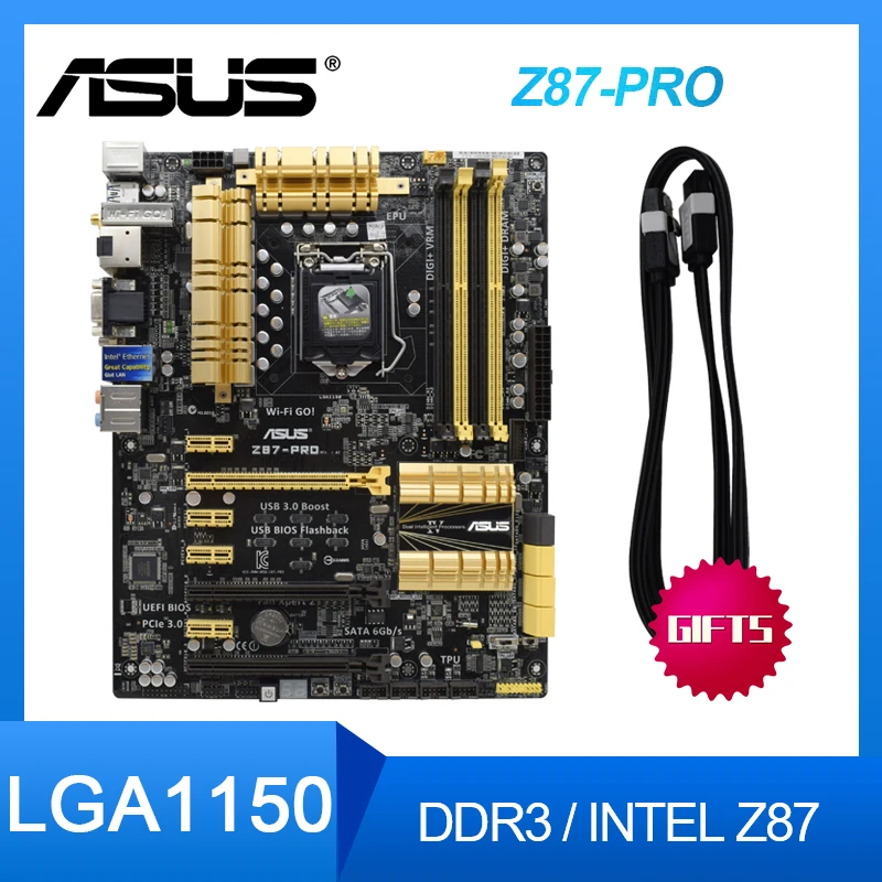 ASUS Z87 PRO İntel ПК Материнские платы разъем LGA 1150 DDR3 SATA3 USB3.0 контактный поддерживает
