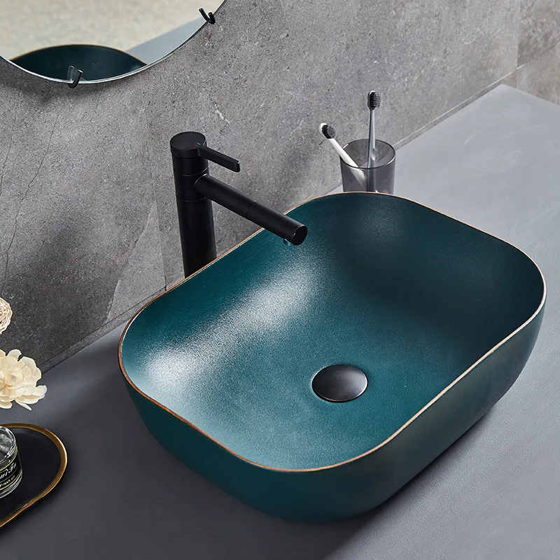 Ручная работа в европейском стиле раковина для ванной комнаты керамическая