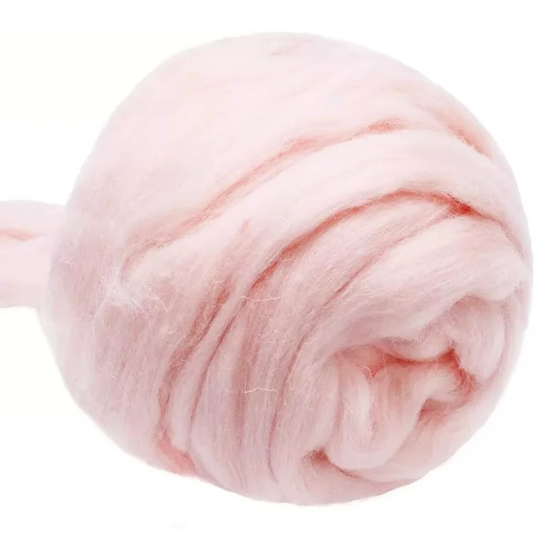 

LMDZ 3.53oz Meat Pink Wool Roving Yarn, Wool Felting Supplies,Pure Wool, Chunky Yarn, Spinning Wool Roving for Felting DIY
