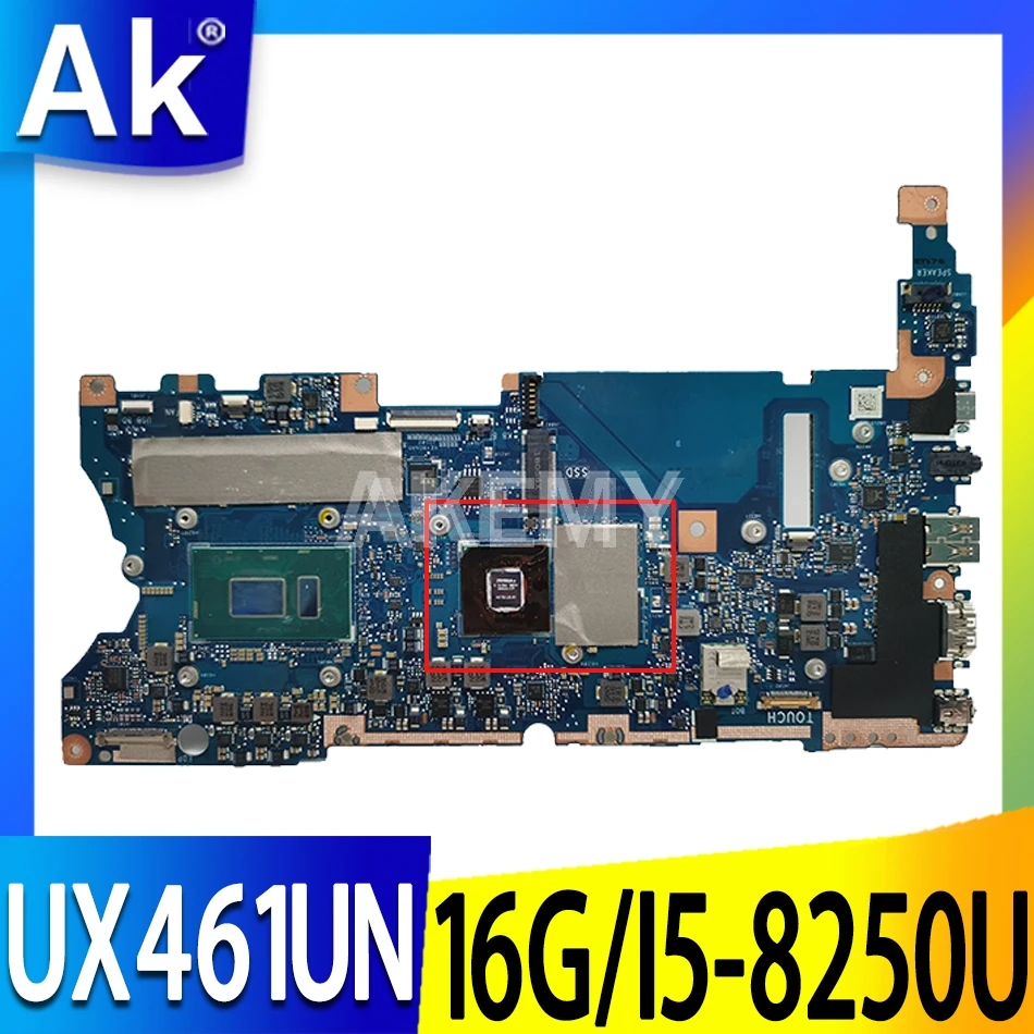 

Akemy UX461UN материнская плата для ноутбука ASUS ZenBook UX461UN UX461U UX461F UX461FN лаптоп материнская плата 16G/I5-8250U (V2G)