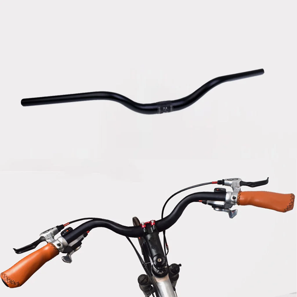 

Retro Bike Handlebar Aluminum Alloy Bent Bar Fixed Gear Road Bicycle Handlebar 31.8mmx660mm Black