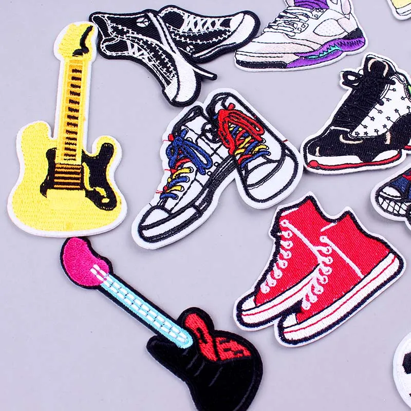 Гитарные спортивные железные нашивки для одежды Футбольная вышитая нашивка на