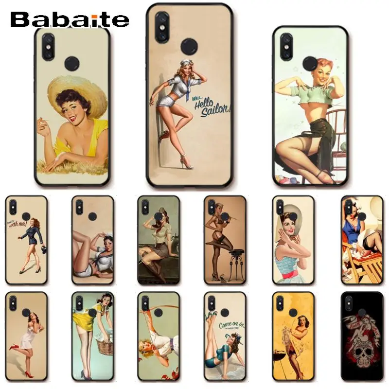 Чехол для xiaomi mi9 Pin Up Girl черный мягкий чехол телефона mi9se 8se 6 mi8lite note2 note3 max2 max3 |