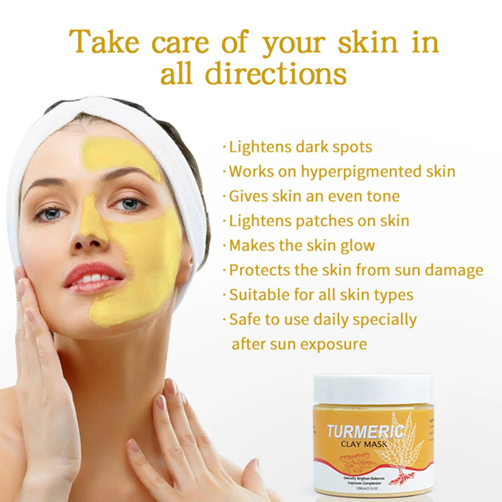 

Nourishing Turmeric Mask Oil Control Turmeric-Clay Mud Facial Mask 120ml