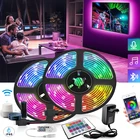 Светодиодные ленты контроллер Bluetooth синхронизироваться с музыкой 5 м 15 м SMD 2835 RGB светодиодный светильник полосы DC 12V Водонепроницаемый Диодная лента гибкий светильник Инж