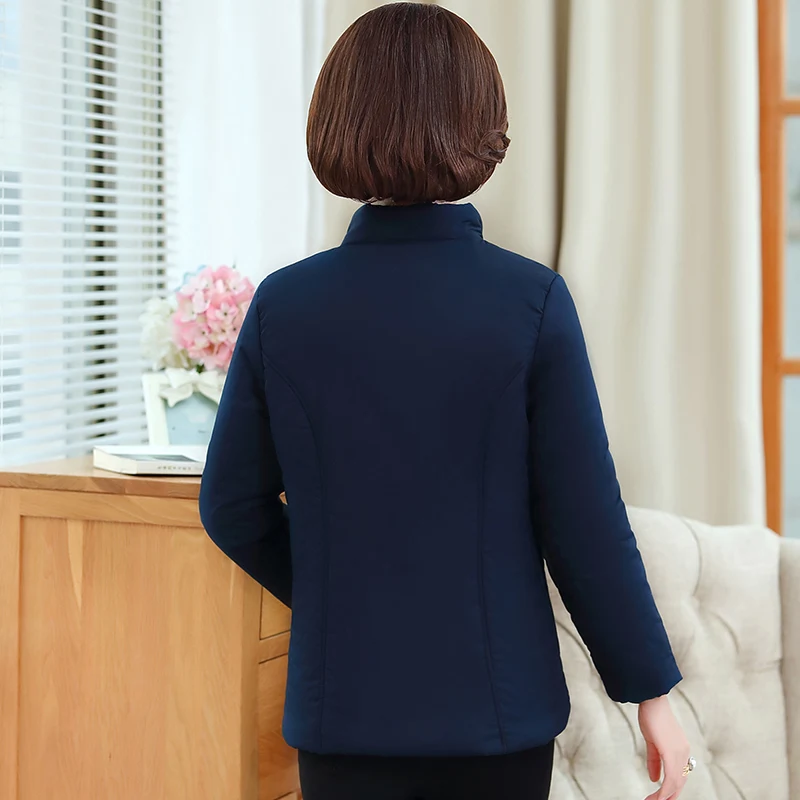 

128/5000 Women Embroidered Cotton Clothing MiWomen Embroidered Cotton Clothing Middle age Thick Outerwear Short Cotton Jacket