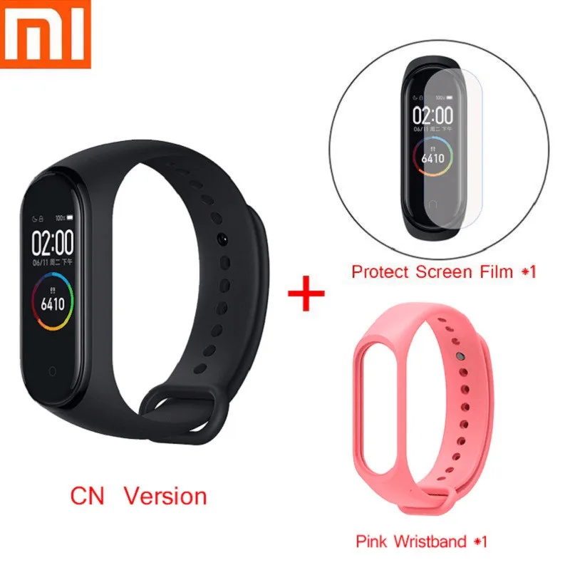 Xiaomi Mi смарт-браслет 4 фитнес-браслет MiBand 4 Частота сердечных сокращений большой сенсорный экран сообщение Smartband D30