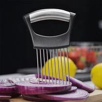 multifunction onion slicer stainless steel onion needle portable vegetable slicer safe fork onion cutter kitchen accessory