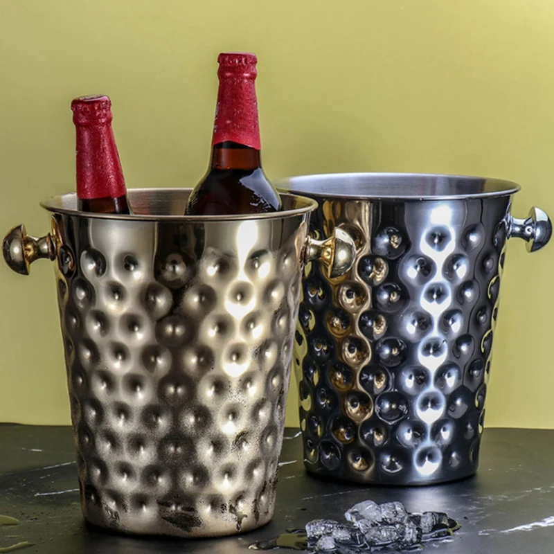 

5L Creative Hammer Point Ice Bucket Stainless Steel Champagne Cooler