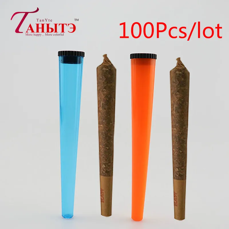 

100pcs/lot Doob Tube Vial Waterproof Airtight Smell Proof Odor Sealing Container Cigarette Storage Cones Weed Box Accessories