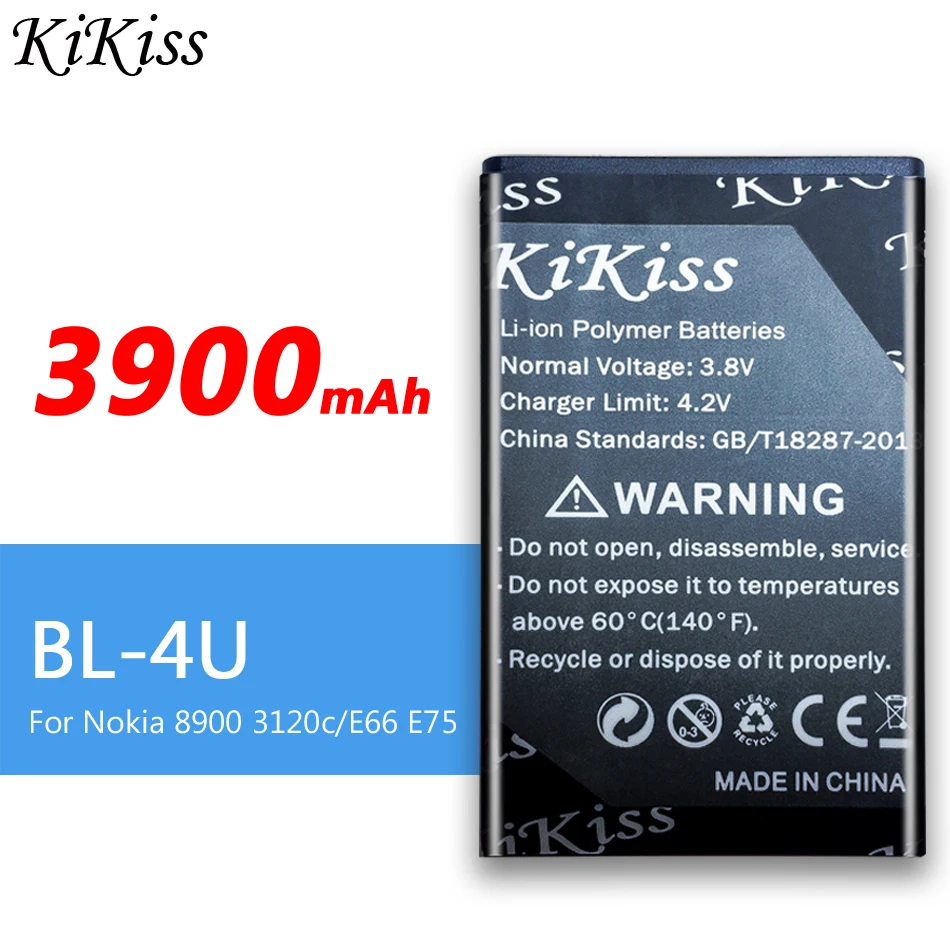 3900 мА/ч BL 4U BL4U литий ионный мобильный телефон Батарея для Nokia 3120c 5250 206 515 5330 5530XM Xpress
