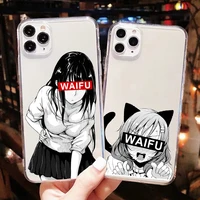 manga girls anime beauty otaku welfare style tpu soft silicone phone case for iphone se 12mini 12pro 11pro max xsmax xr 7 8 plus