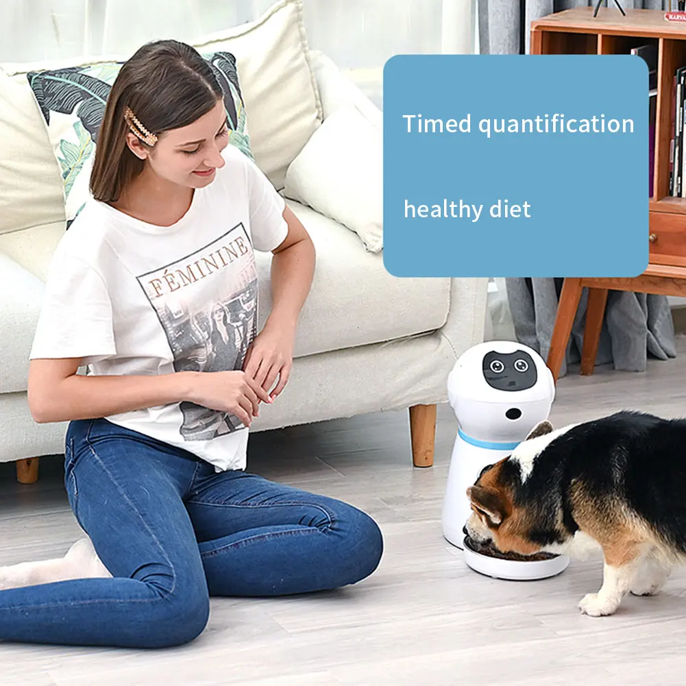 

Plug Automatic Pet Feeders Timer Food With Voice Record Stainless Steel Dog Food Bowl Auto Cat LCD Screen Timer Food Dispenser