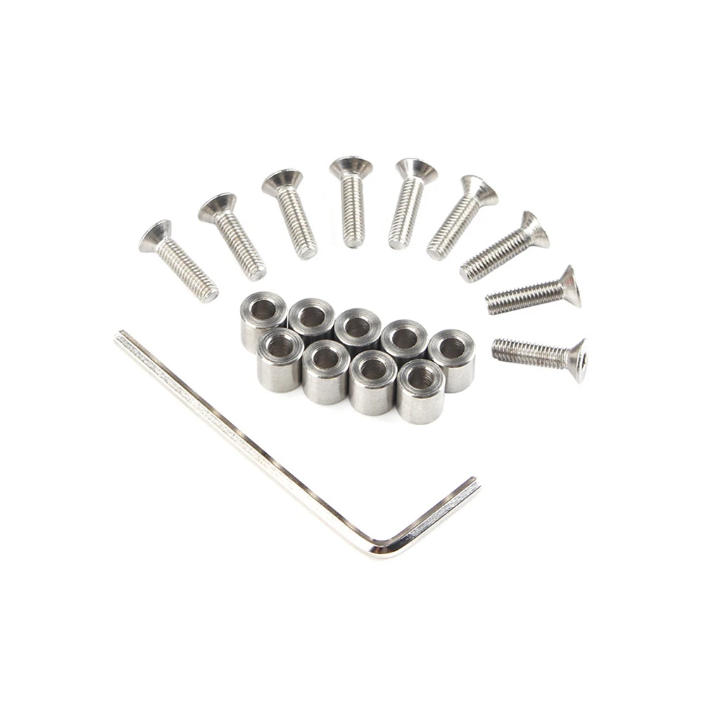 9 шт. 6x6x3 мм алюминиевая прокладка y ось опорная пластина m3 винты гайки набор