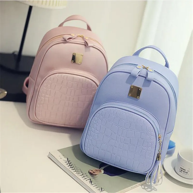 

Ladies Fashion Crocodile Pattern Fringe Zipper Shoulder Bag Leisure Large Capacity School Shopping Travel School Bag Backpack
