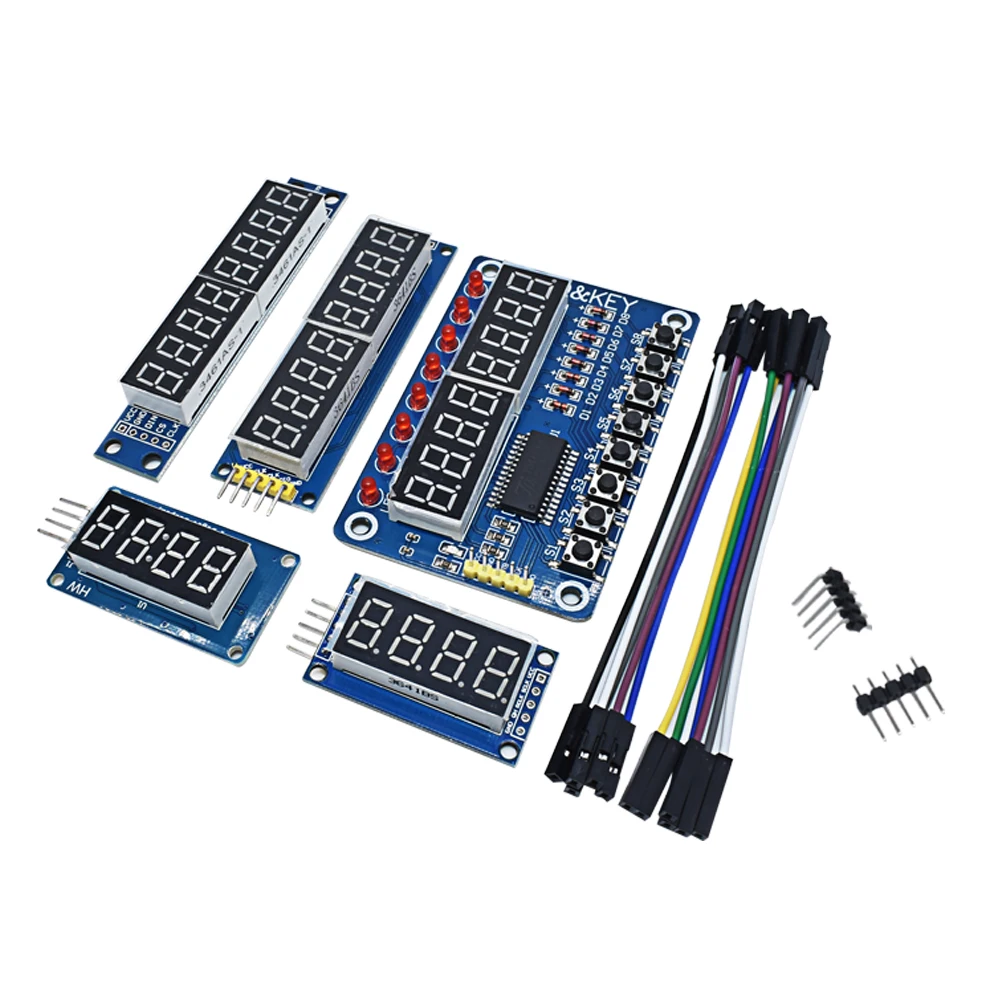 TM1638 модуль TM1637 4 ключ Дисплей светодиодной лампой для AVR Arduino MAX7219 цифровой
