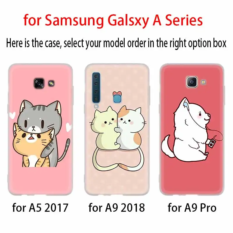 Kawaii Molang мультфильм аниме собака Кот чехол силиконовый для Samsung A6 A8 A7 A5 A3 Plus 2018 2017 2016