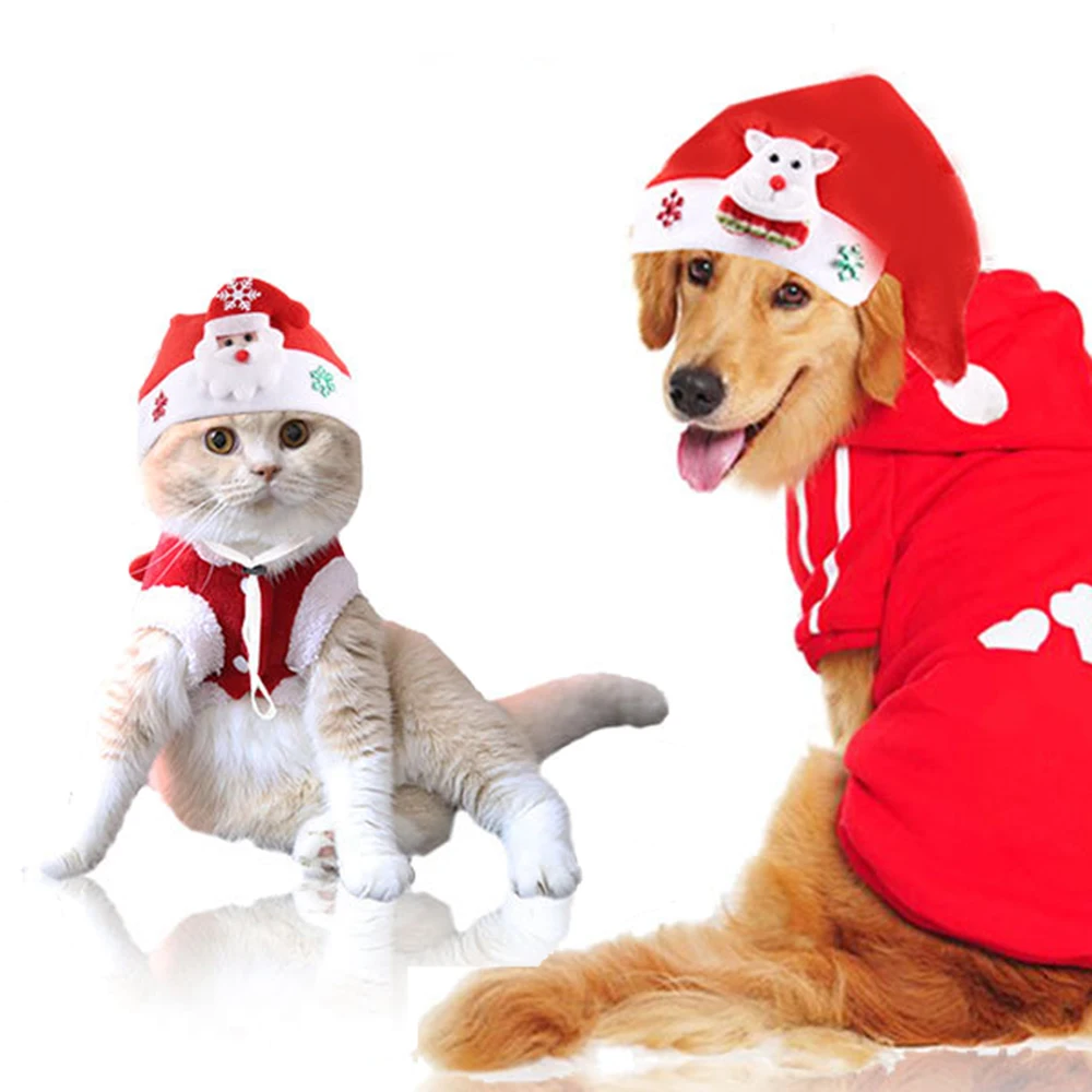 Регулируемая шапка для собак и домашних животных праздничная Рождественская