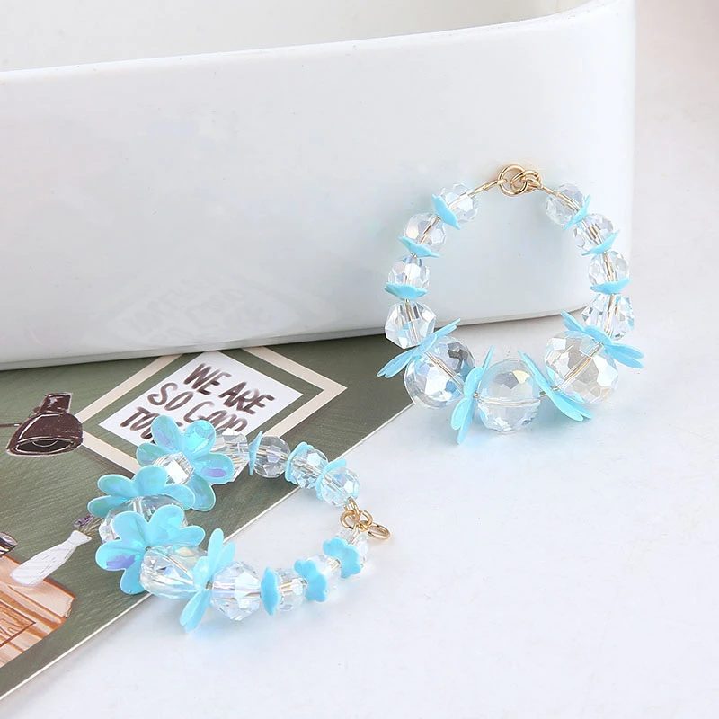 4 шт. корейские милые хрустальные бусы серьги с цветком для женщин милый кусок