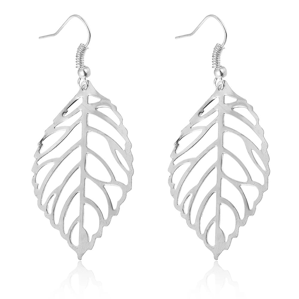 Fashion Sleek Minimalist Hooks Leaf Earrings for Women Simple Earrings Jewelry Charm Ear Earrings Female Pendientes Cortos