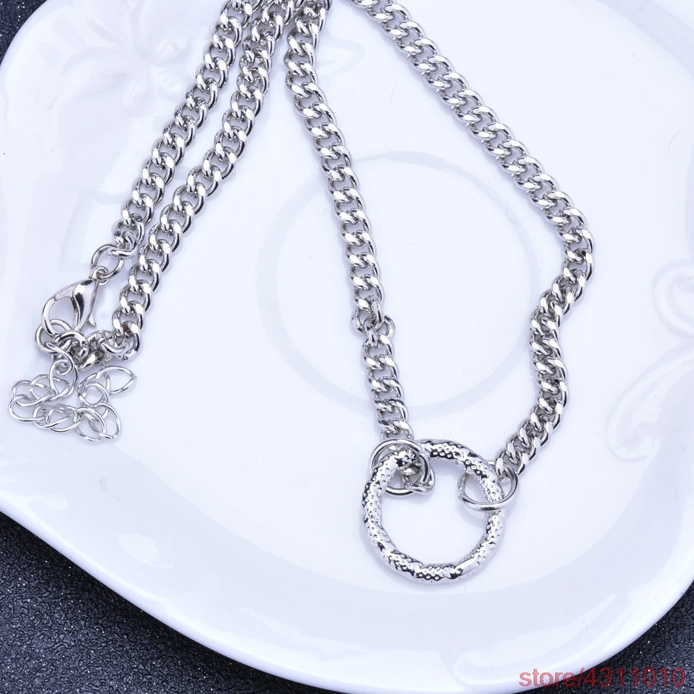 Ожерелье с подвеской KPOP колье круглой полой цепочкой чокер для мужчин и женщин