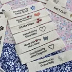 15x70 мм, хлопчатобумажная саржевая тесьма, плоские или складные этикетки, бирки для вязаных изделий, на заказ, индивидуальная, женская, аксессуары для шитья