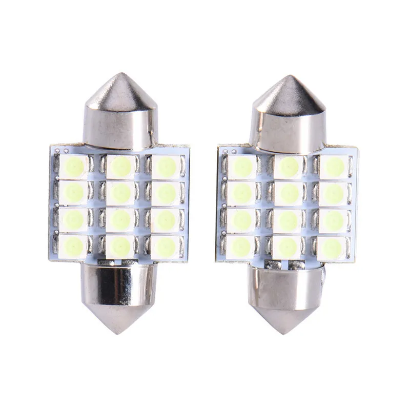 10 шт. клин-лампы типа фестон Led 31 мм 36 мм/39 мм/41 12SMD 1210/3528 smd светодиодные карты