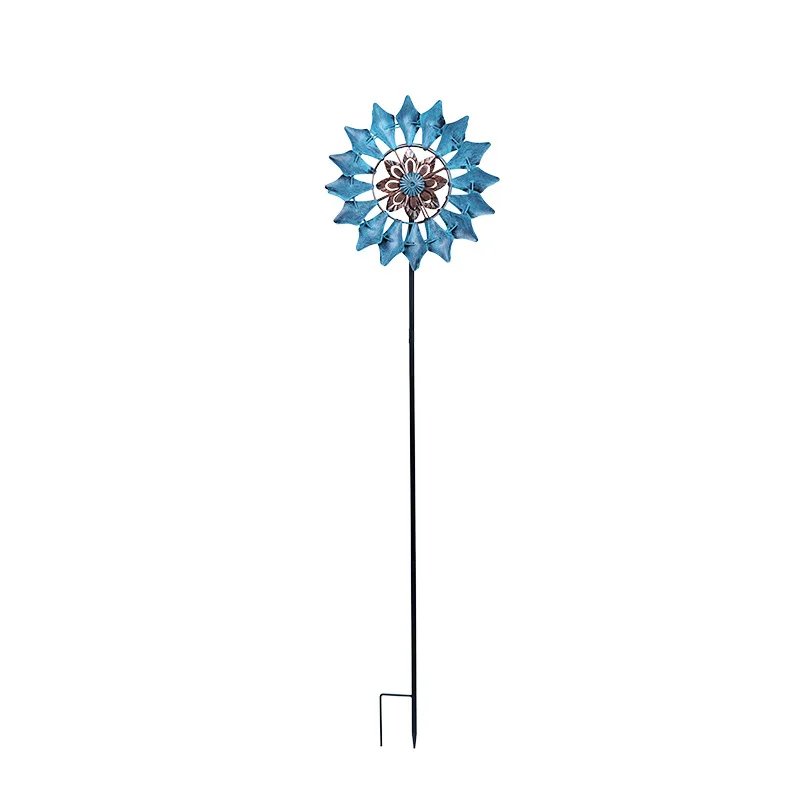 

121cm Nordic Garden Metal Iron ArtWindmill Decoration Vintage Sunflower Windmill Decoration Garden Decoration Roof Decoration