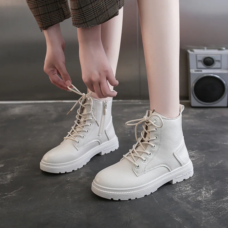 

Boots for Women 2021 Autumn Martin Boots British Style Booties Women Side Zipper Platform Boots Ankle Boots Botas De Mujer