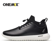 onemix men running shoes for women black microfiber leather jogging sneakers outdoor sport socks shoes walking socks trainers