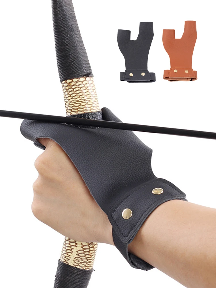 

Shot Training Finger Protective Gloves Leather Arrow Hand Guard Gloves Outdoor Hunting Archery Training Accessory