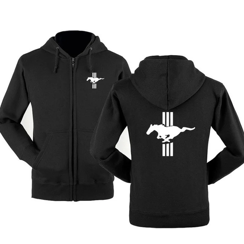 

2021 Spring & Autumn Mustang logo zipper Hoodies Outerwear male Casual coat Brand zipper Hoodies &Sweatshirts K