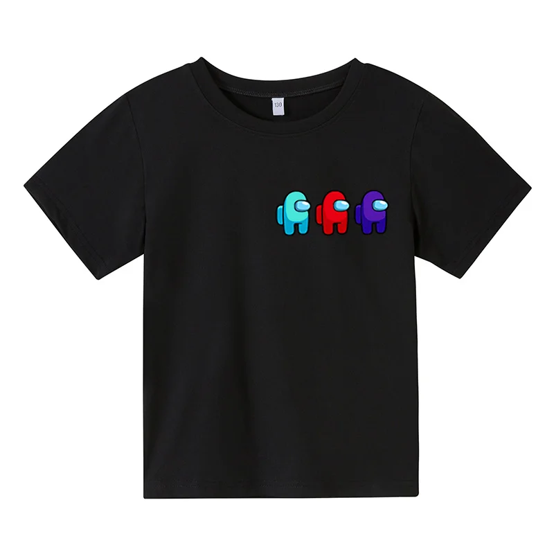 

Black T-shirt, 2021 Summer Short Sleeve T-shirts For Boys and Girls , Printed Pure Cotton Fashion Among Children's Clothing