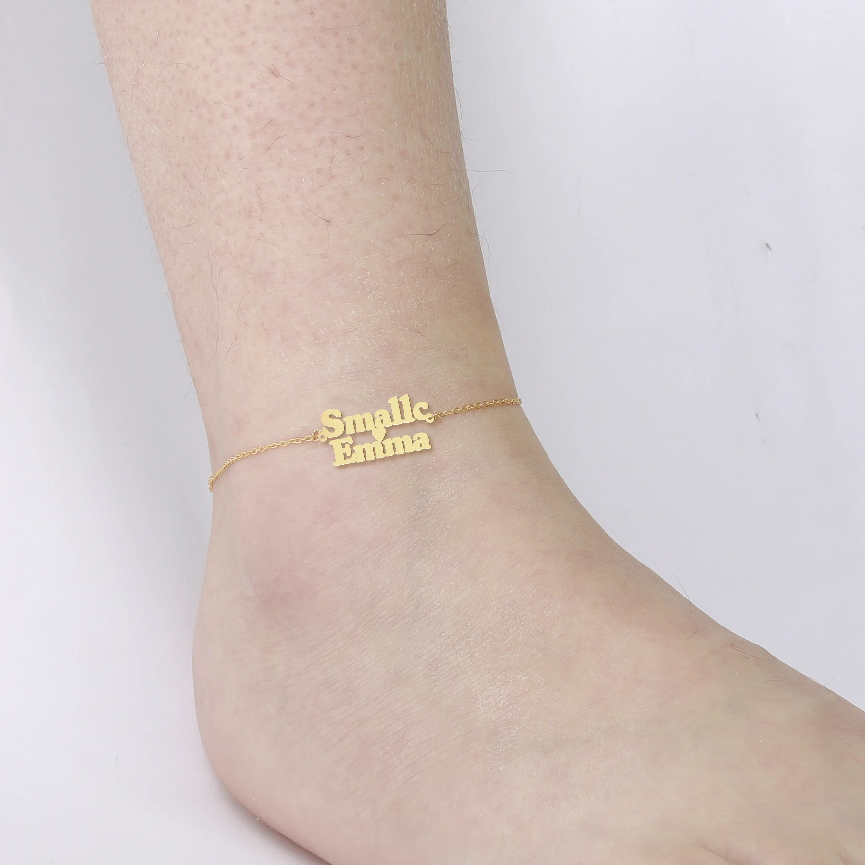 Женский браслет на ногу Lemegeton персонализированный из нержавеющей стали с именем