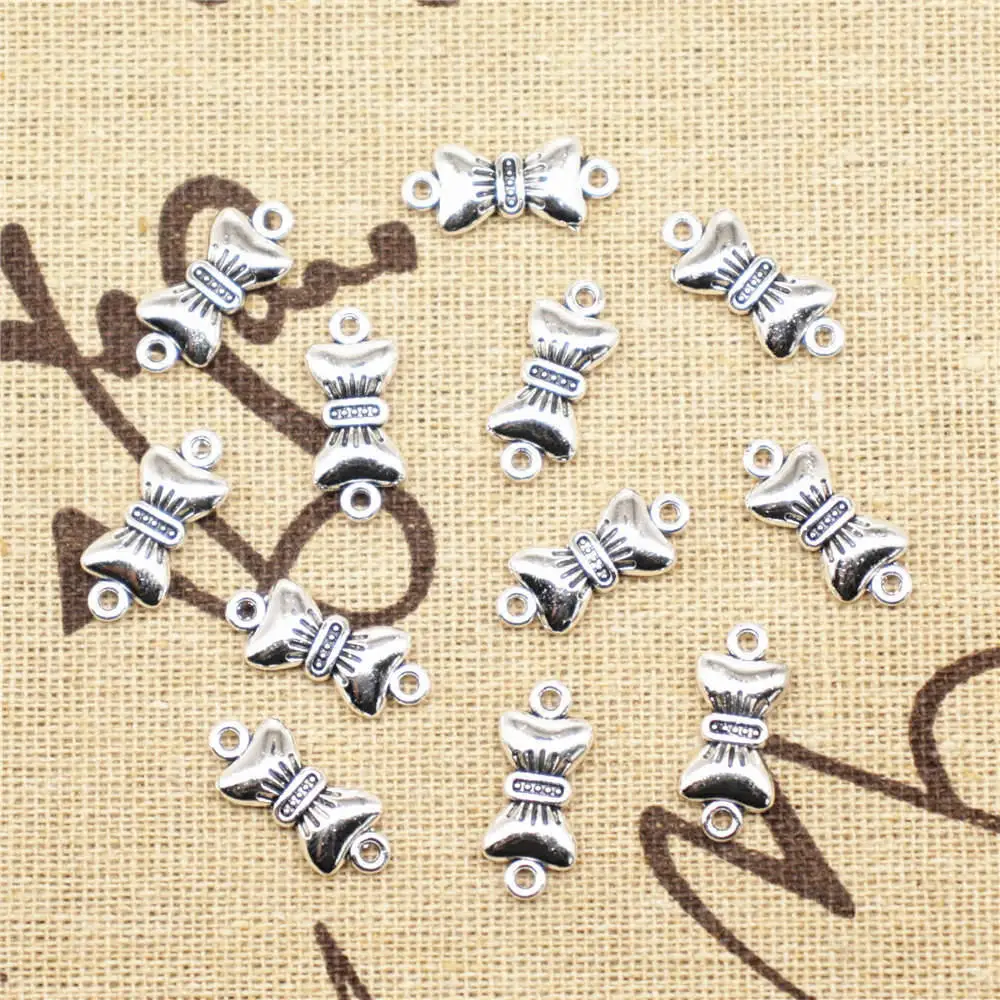 

10 шт., серебристые соединители для банта 8x19 мм