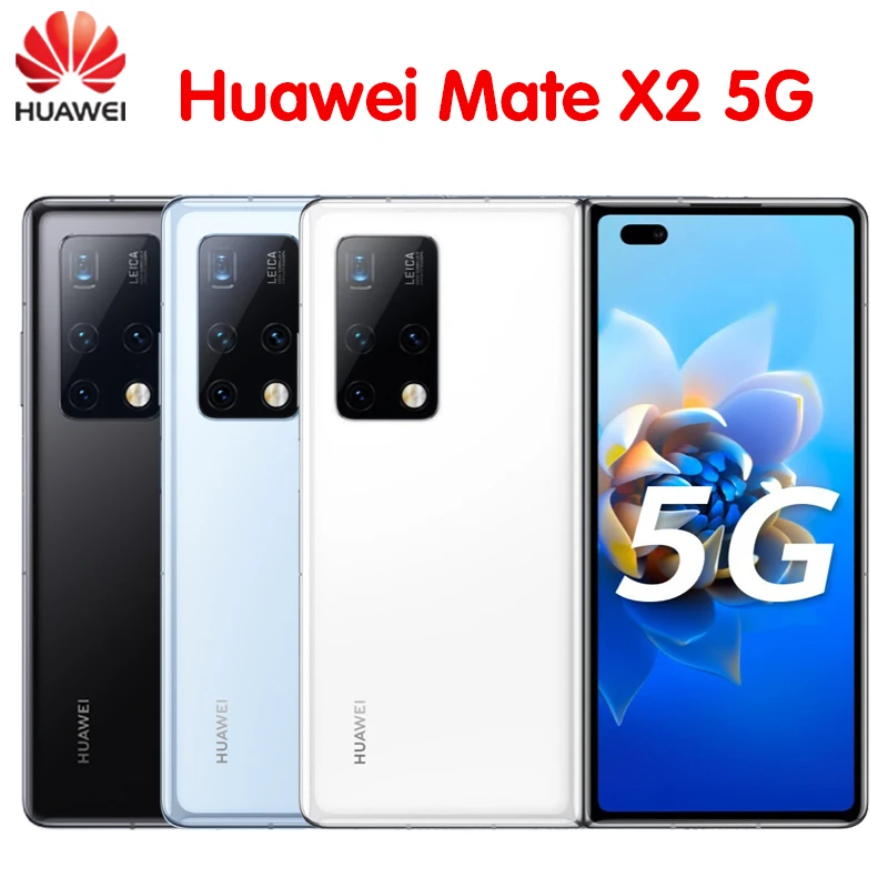 Telefono cellulare originale Huawei Mate X2 5G schermo piegato da 8.0 pollici OLED 8GB 256GB Kirin 9000 Octa Core 55W Smartphone SuperCharge