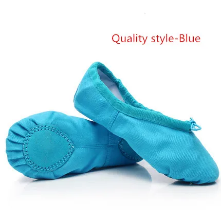Blue Quality style Розовые, синие, розовые, красные, черные, белые, зеленые балетки для девушек, женские балетки для йоги, Zapatos De Punta De Ballet Zapatillas De Ballet - Цвет: Blue Quality style