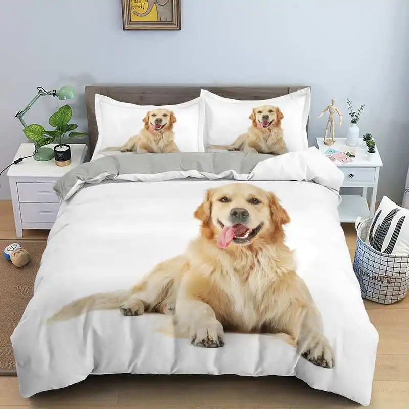 

New Arrival 3D Printed Cartoon Cute Puppy Bedding Set Dog Soft Microfiber Duvet Cover and Pillowcase Home Textile US/EU/AU Size