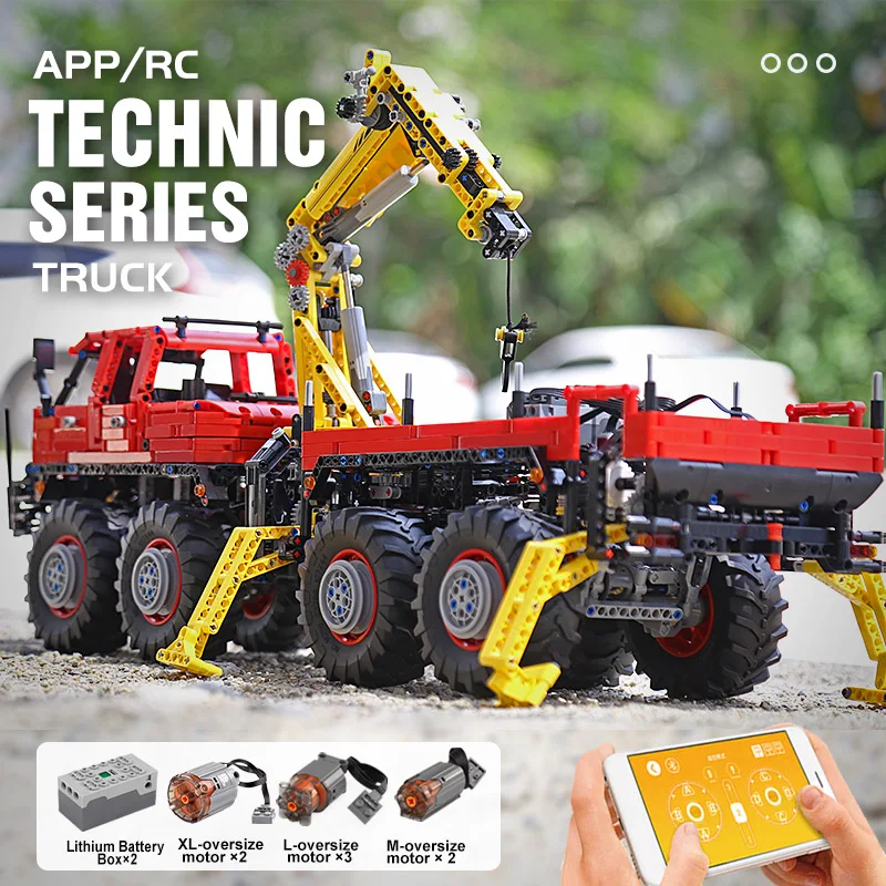 Высокотехнологичный автомобиль Mould King шарнирный 8 × Внедорожник с дистанционным