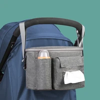 large capacity baby stroller organizer bag gray black cup bottle holder diaper bag universal outdoor travel hanging pram car bag