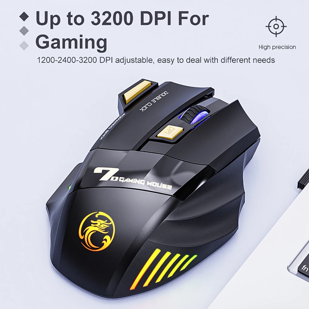 Мышь Компьютерная аккумуляторная беспроводная Регулируемая DPI USB | Компьютеры и