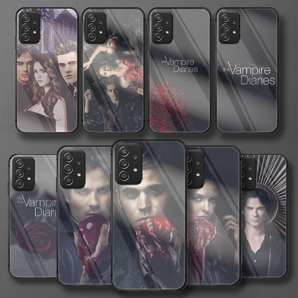 

The Vampire Diaries Damon Salvatore Tempered Glass Phone Case For Samsung Galaxy Note S 8 9 10 20 21 E FE Plus Ultra Cover Cell