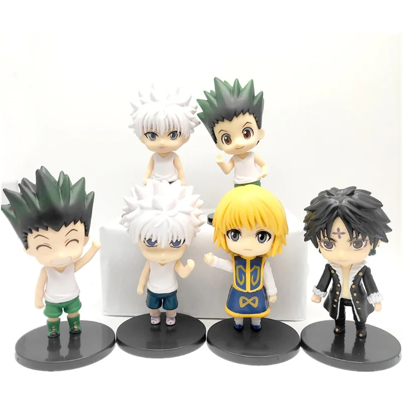 6 шт./компл. Hunter X Аниме Фигурки игрушки Гон фрекс Killua Zoldyck Kurapika фигурки модели