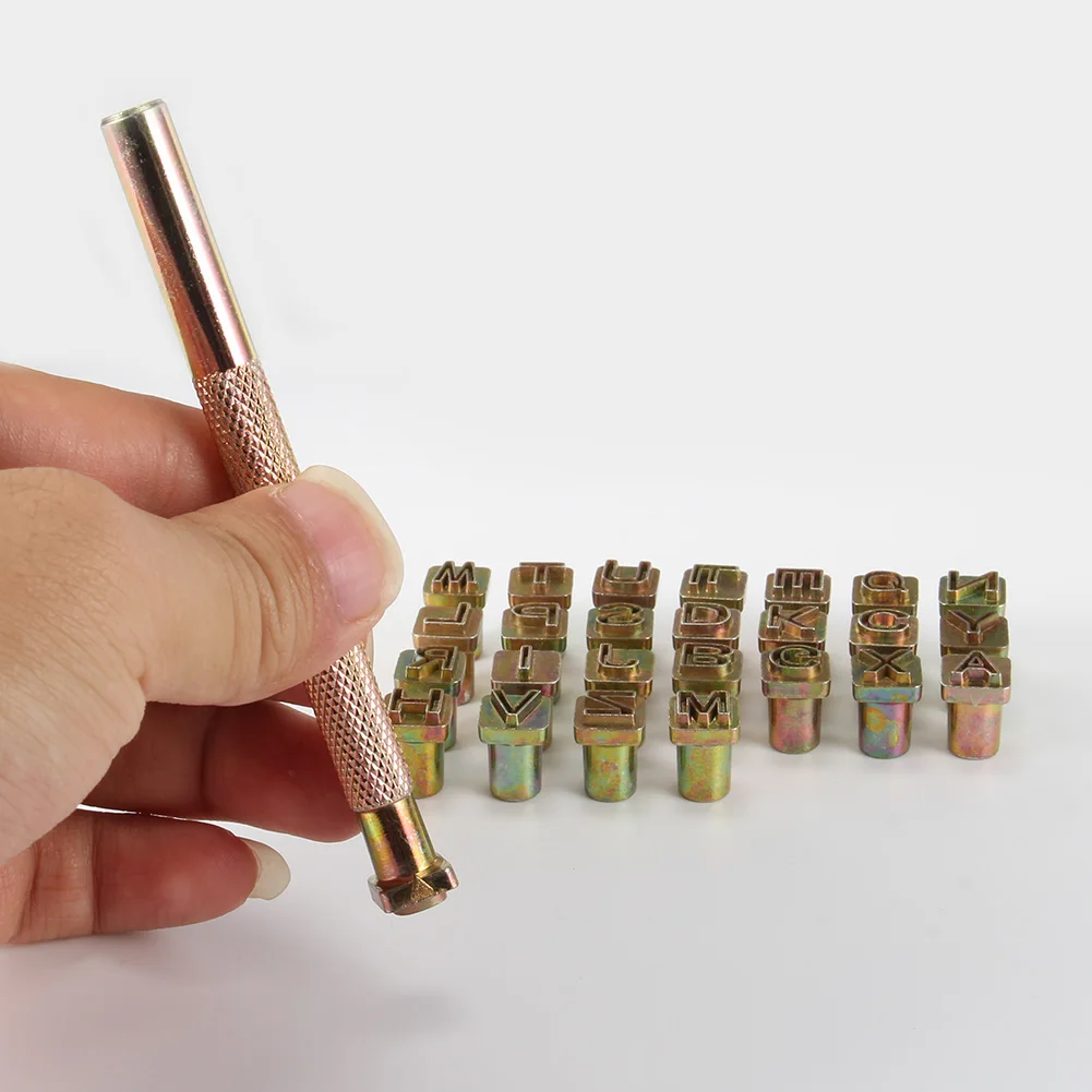 26 шт. набор кожаных стемперов с буквенным алфавитом стальной перфоратор