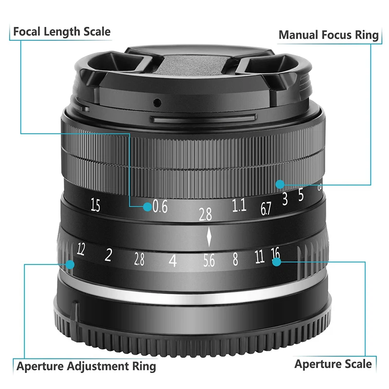 35mm F1.2 Large Aperture Prime APS-C Camera Lens for Sony E-Mount Digital Cameras NEX 3 3N 5 5T 5R 6 7 A5000 | Электроника