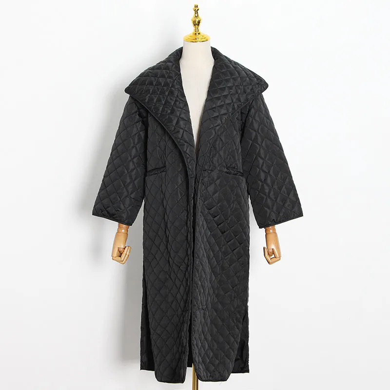 

Winter Solid Thick Long Parkas Women Black Warm Windproof Coats Casual Loose Street All Match Jackets Fashion Outerwear Clothing