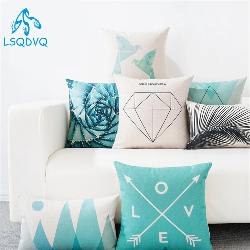 Декоративные диванные подушки Чехол геометрический Противоударная заданяя